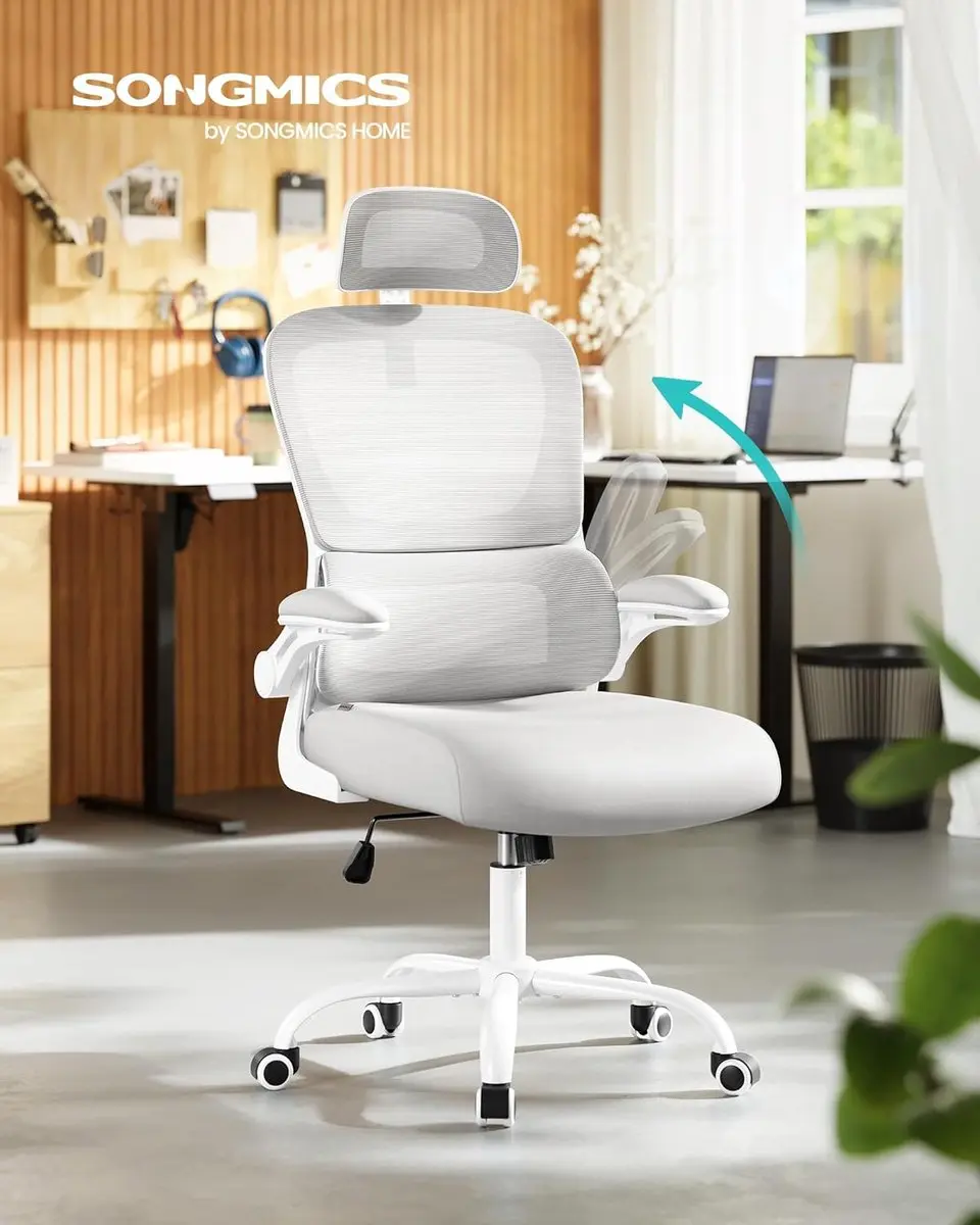Songmics OBN041G01 Ergonomische Mesh Bureaustoel - Duifgrijs - afbeelding 4 van 6