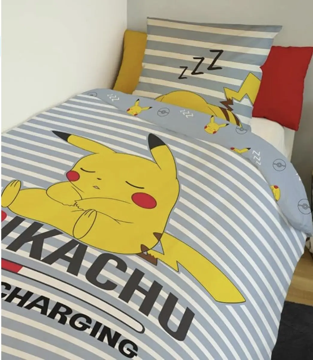 Pokémon Pikachu Dekbedovertrek 140 x 200cm Kussensloop 63x63cm 100% Katoen