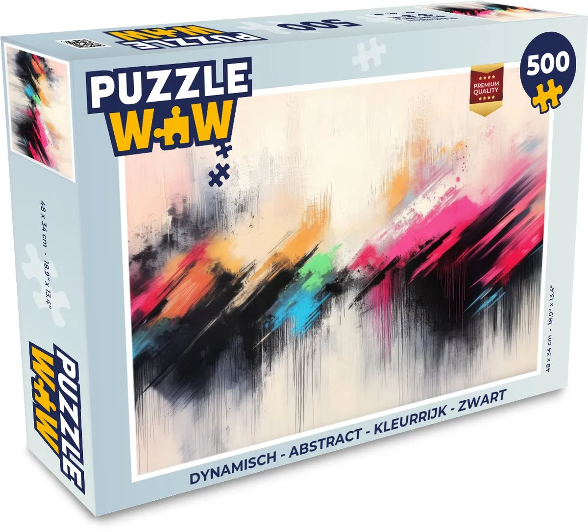 PuzzleWow Dynamisch Abstract Legpuzzel 500 Stuks - Zwart