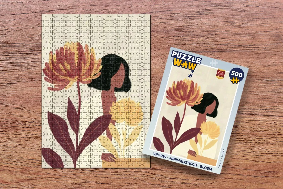 PuzzleWow Minimalistisch Bloem Legpuzzel 500 Stuks - 8721179798827