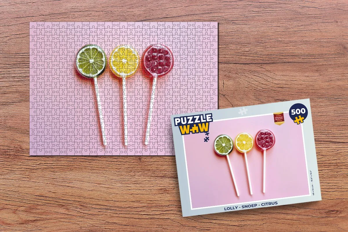 PuzzleWow Lolly Legpuzzel 500 Stuks - Roze