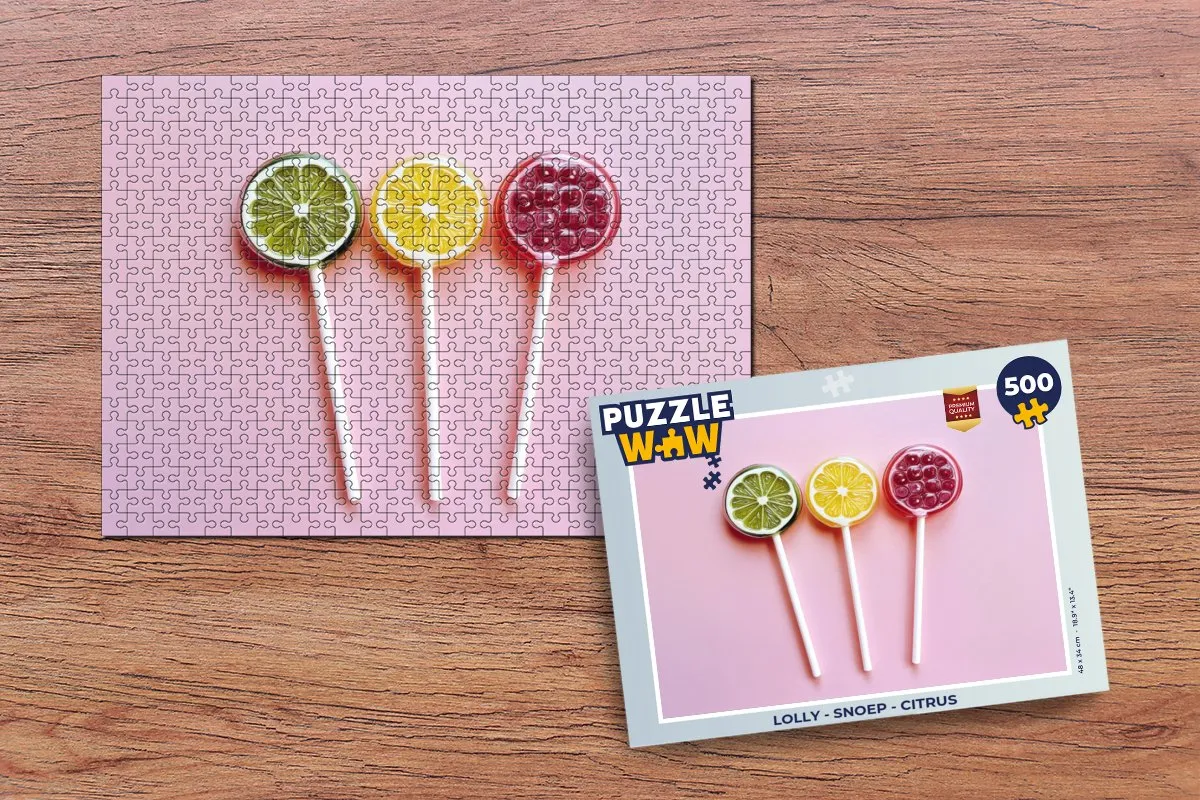 PuzzleWow Lolly Legpuzzel 500 Stuks - Roze