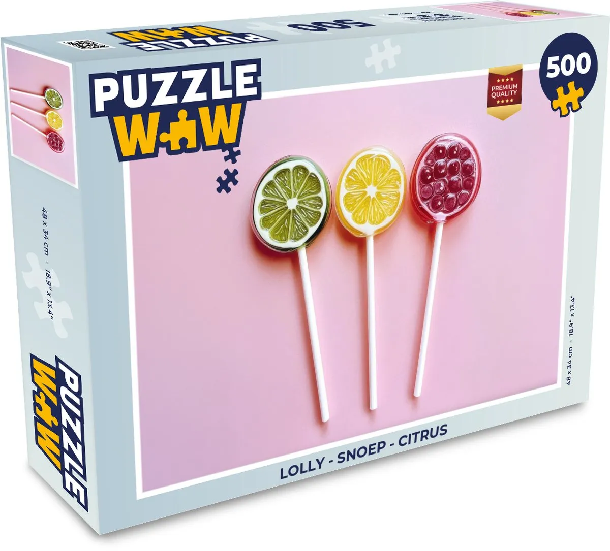 PuzzleWow Lolly Legpuzzel 500 Stuks - Roze
