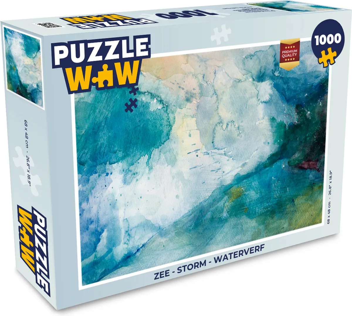 PuzzleWow Zee Storm Waterverf Legpuzzel 1000 Stuks
