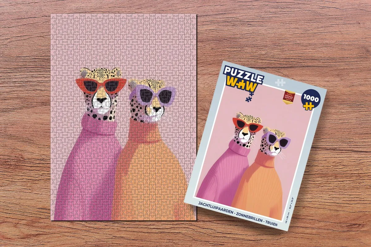 PuzzleWow Jachtluipaarden Legpuzzel 1000 Stuks