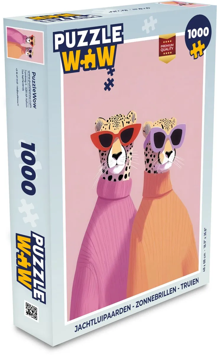 PuzzleWow Jachtluipaarden Legpuzzel 1000 Stuks