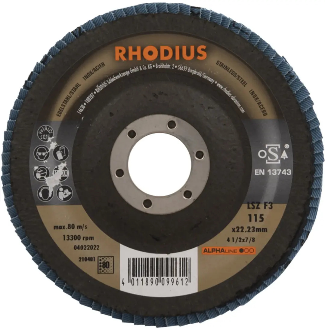 Rhodius Lamellenschijf Ø115mm K80 ALPAline LSZ F2 22.23mm - afbeelding 3 van 3