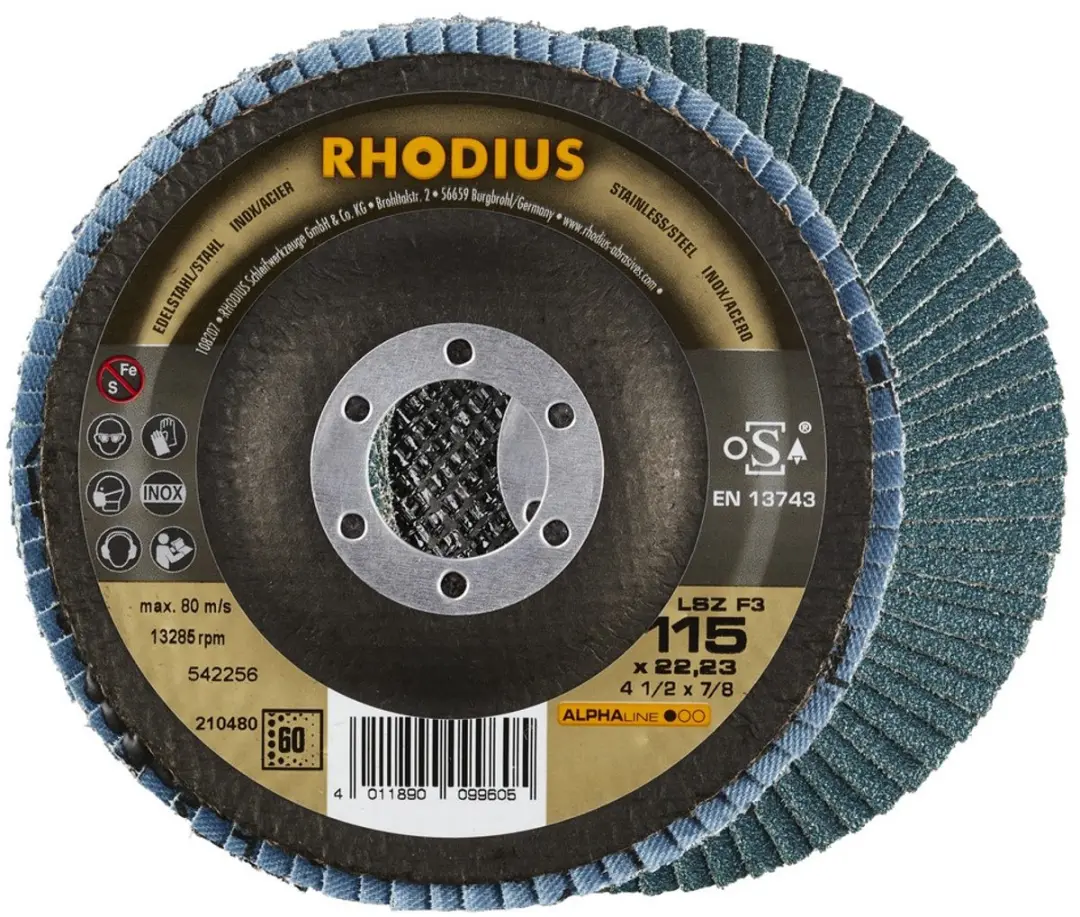 Rhodius Lamellenschijf Ø115mm K80 ALPAline LSZ F2 22.23mm
