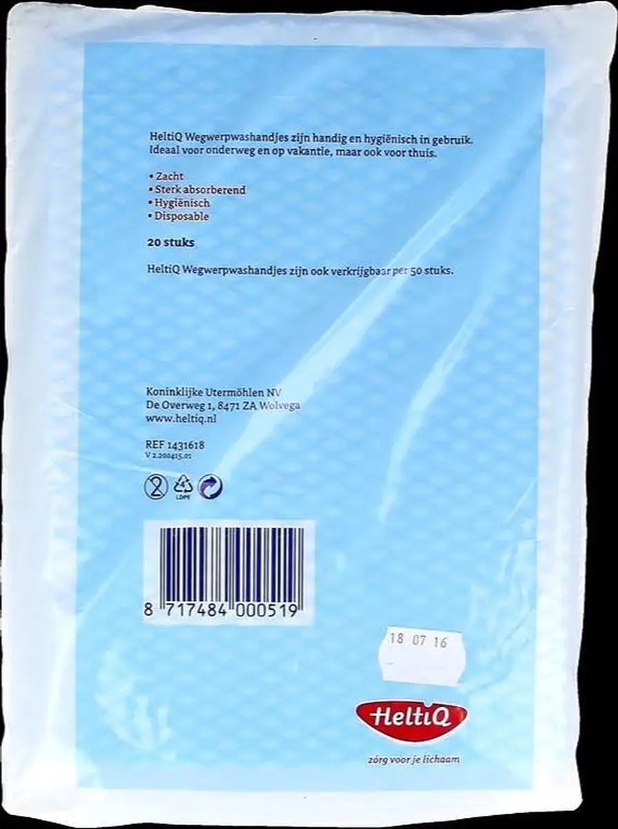 HeltiQ Wegwerpwashandjes 20 Stuks - 15x23cm - afbeelding 2 van 6