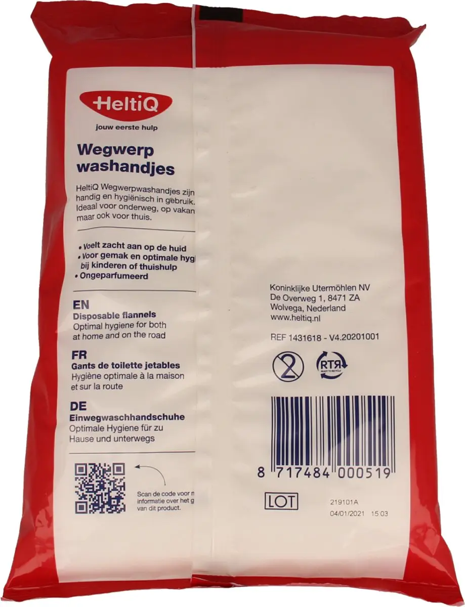HeltiQ Wegwerpwashandjes 20 Stuks - 15x23cm - afbeelding 4 van 6
