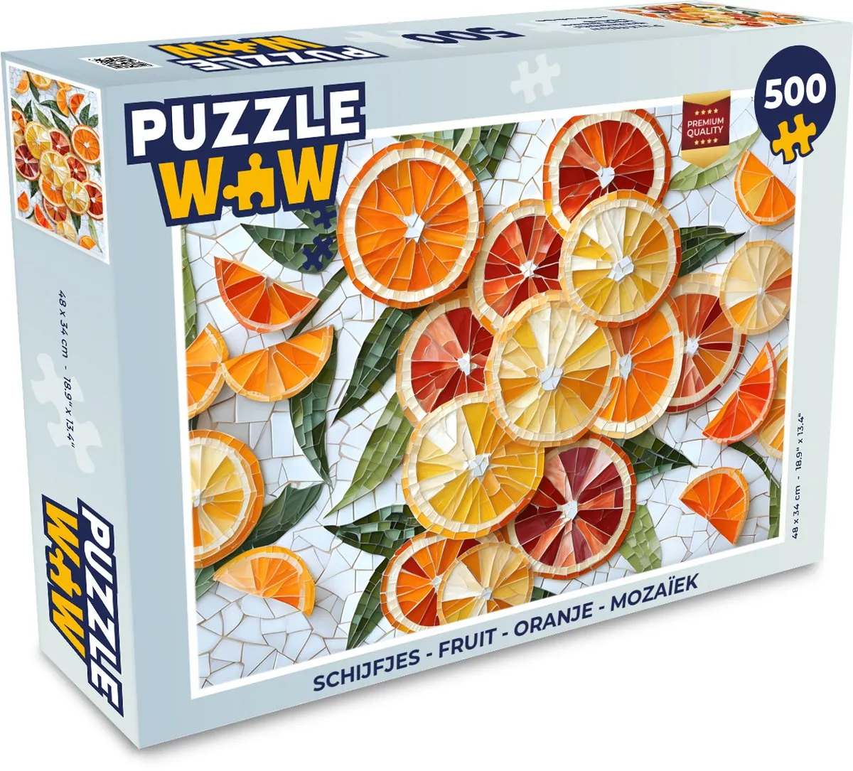 PuzzleWow Fruit Mozaïek Legpuzzel 500 Stuks - Oranje