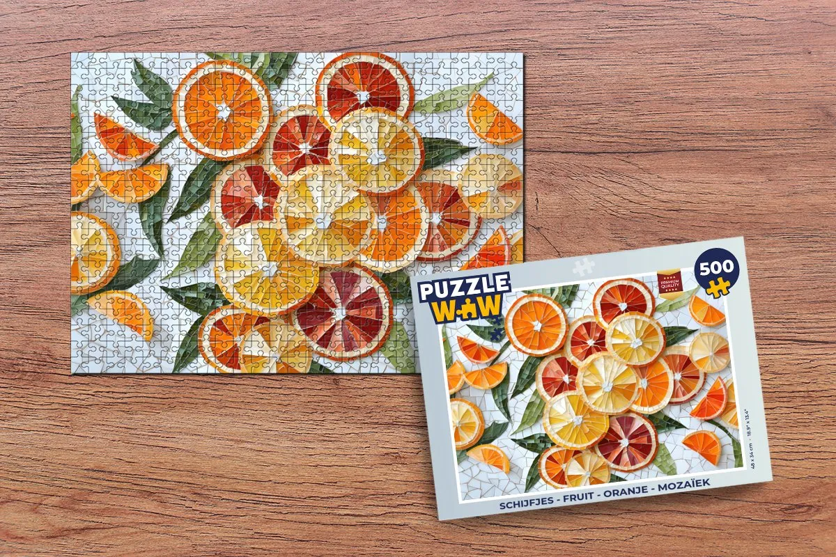 PuzzleWow Fruit Mozaïek Legpuzzel 500 Stuks - Oranje