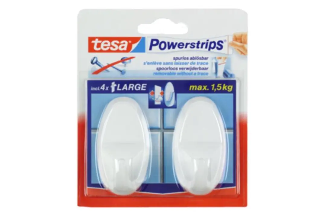 Tesa Powerstrips Haken Large - Wit - 2 Stuks - afbeelding 5 van 6