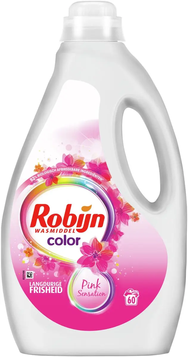 Robijn Pink Sensation Vloeibaar Wasmiddel 3L - 60 Wasbeurten - afbeelding 2 van 6