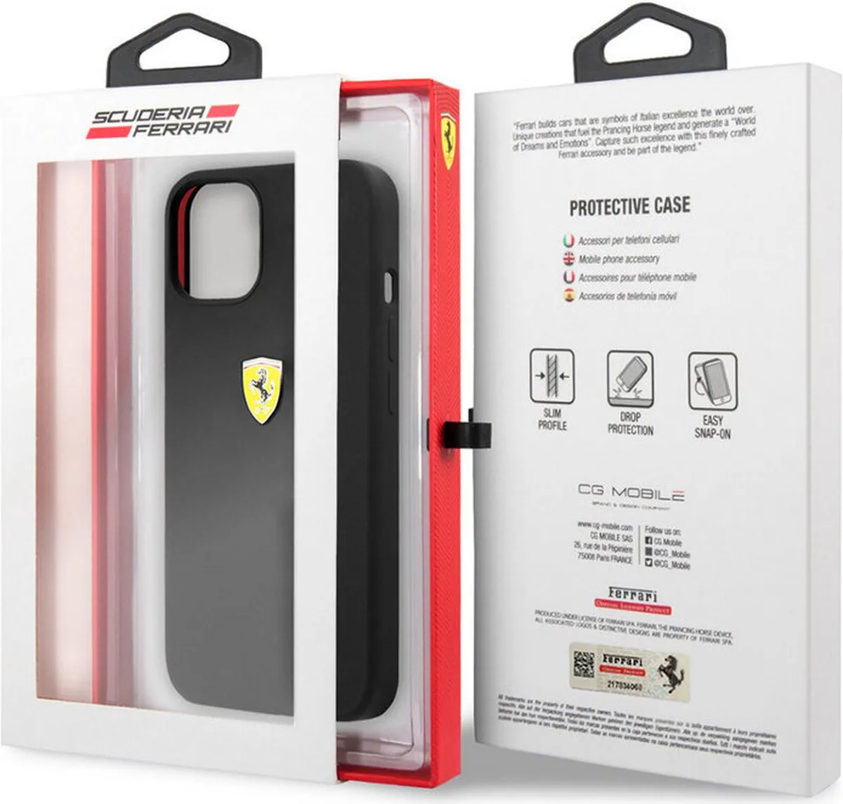 Ferrari Silicone Back Case iPhone 13 - Zwart