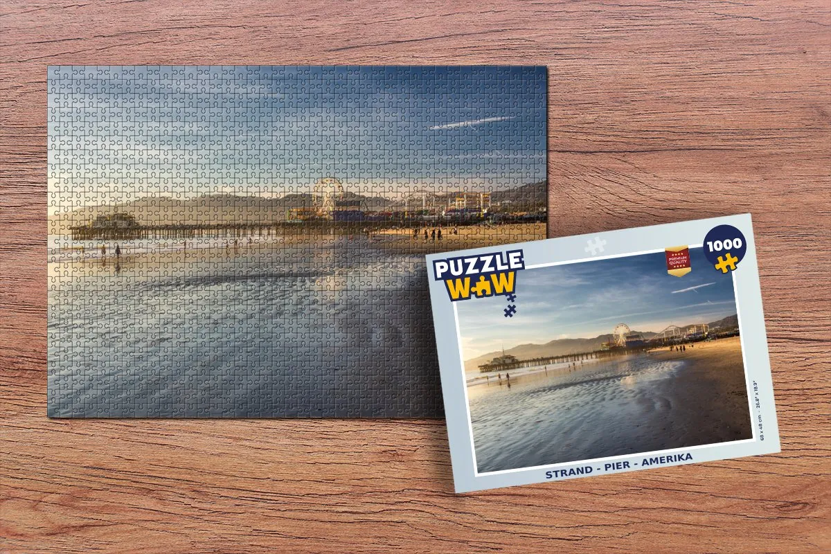 PuzzleWow Legpuzzel 1000 Stuks - Strand Pier Amerika - Multicolor