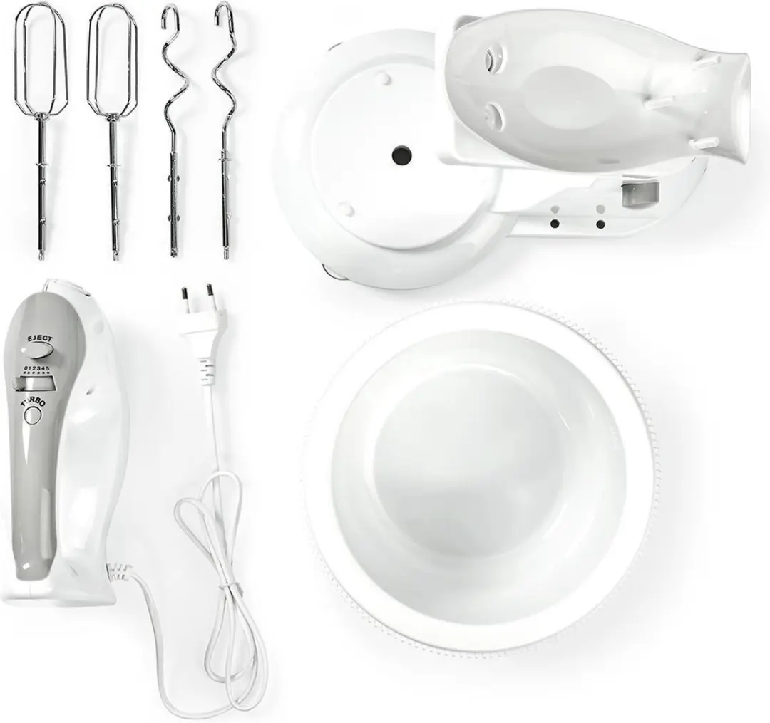 Nedis Handmixer 200W - 5 Snelheden - Grijs/Wit - afbeelding 5 van 6