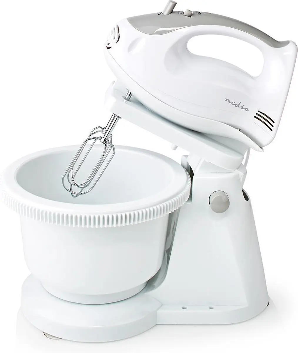 Nedis Handmixer 200W - 5 Snelheden - Grijs/Wit - afbeelding 6 van 6