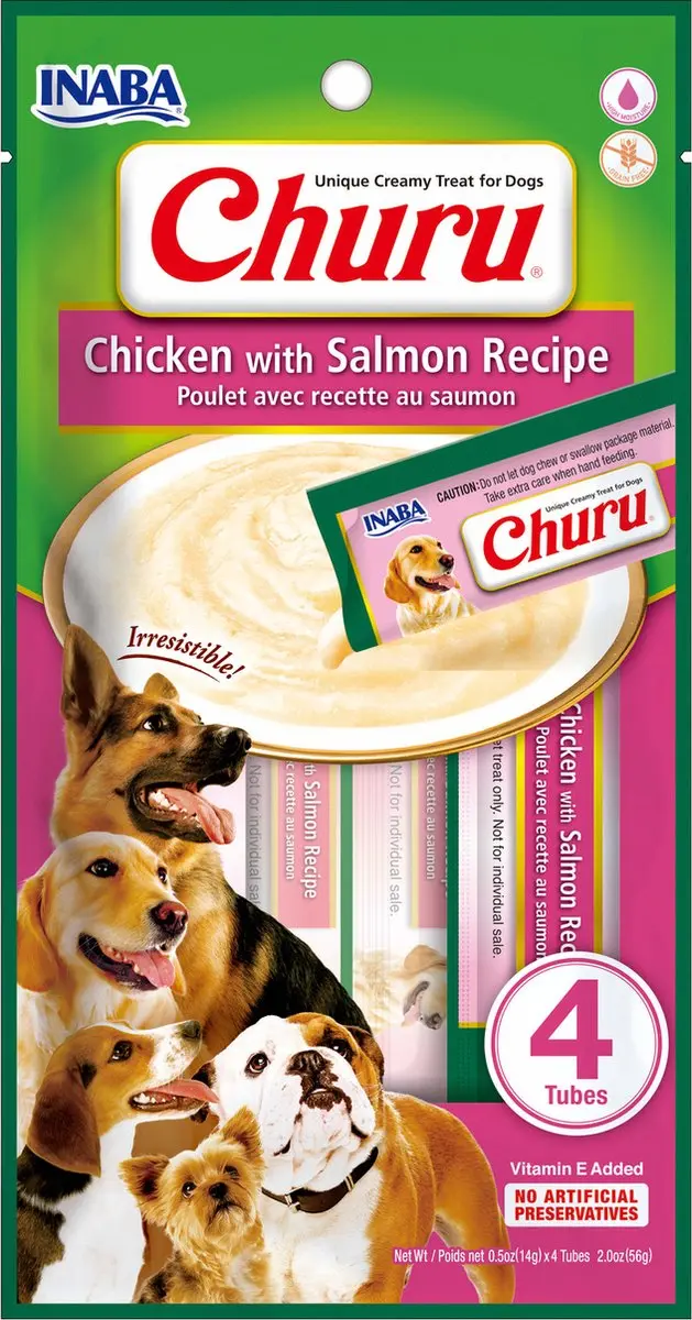 Inaba Churu Hondensnacks Kip met Zalm 56g