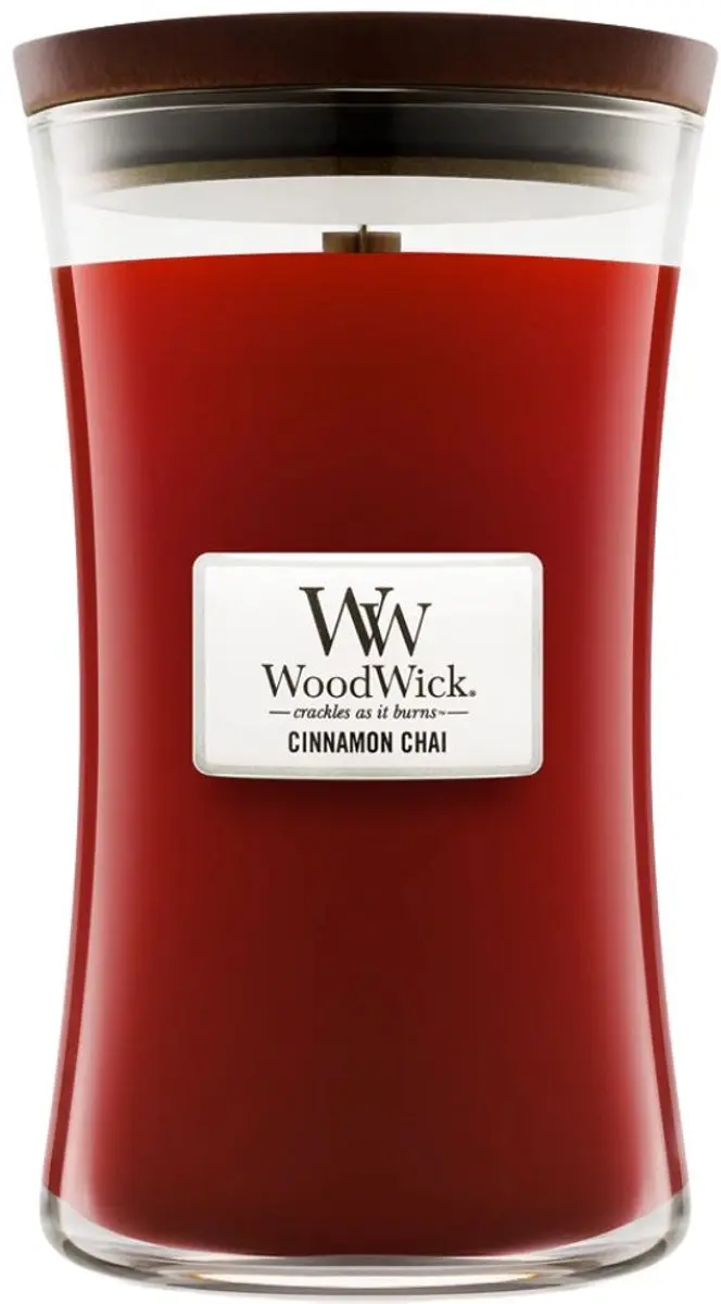Woodwick Hourglass Geurkaars - Cinnamon Chai 130u - afbeelding 4 van 6
