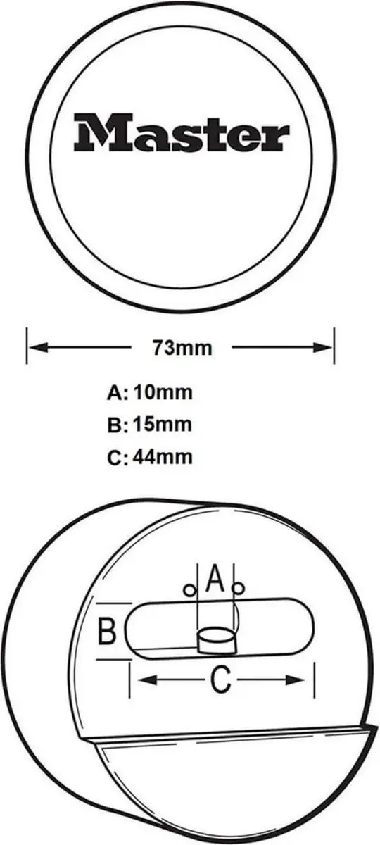 Master Lock Hang- en Overvalslot 55mm - Zilver - afbeelding 3 van 6