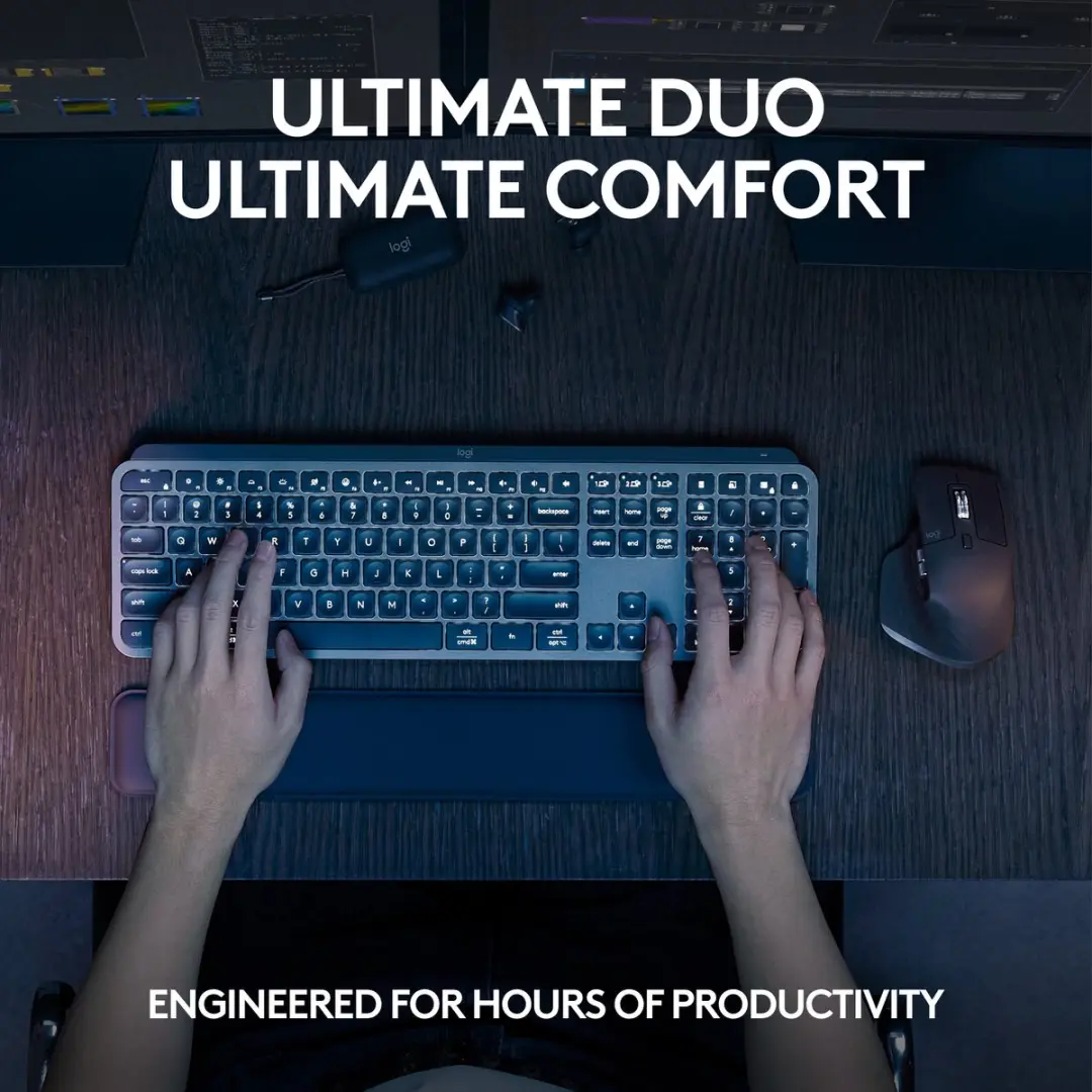 Logitech MX Keys S Combo - Draadloos Toetsenbord & Muis - Azerty FR - Zwart - afbeelding 4 van 6