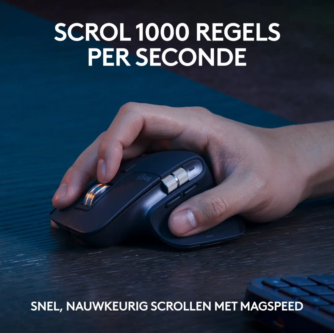 Logitech MX Keys S Combo - Draadloos Toetsenbord & Muis - Azerty FR - Zwart - afbeelding 2 van 6