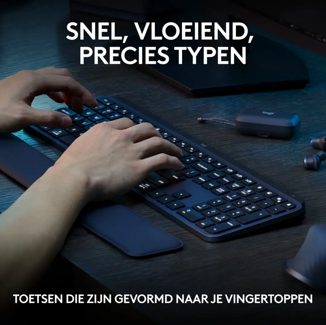 Logitech MX Keys S Combo - Draadloos Toetsenbord & Muis - Azerty FR - Zwart - afbeelding 3 van 6