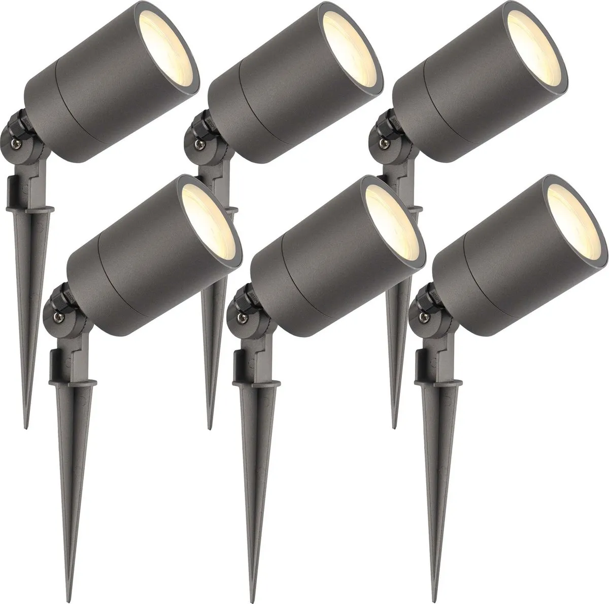 LEDVION 6x LED Prikspots Antraciet IP65 5W 2700K