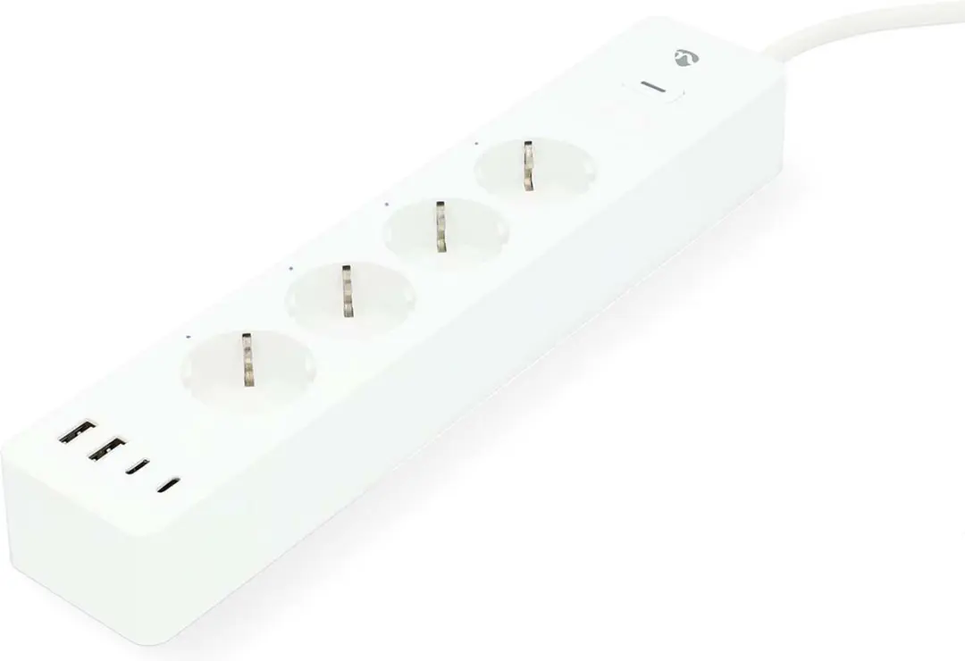 Nedis SmartLife WiFi Stekkerdoos 3680W - 4x USB - 2m - Wit - afbeelding 2 van 6