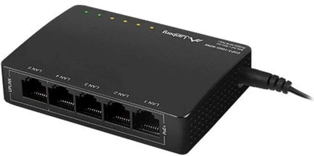 Lanberg DSP3-1005-60W Netwerkswitch - 5x PoE+ 60W - Zwart - afbeelding 3 van 6