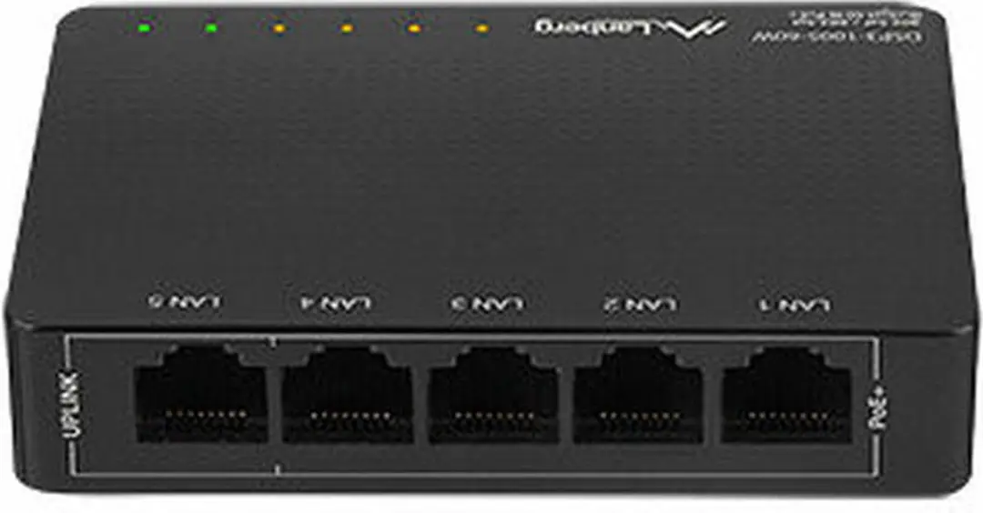 Lanberg DSP3-1005-60W Netwerkswitch - 5x PoE+ 60W - Zwart - afbeelding 4 van 6