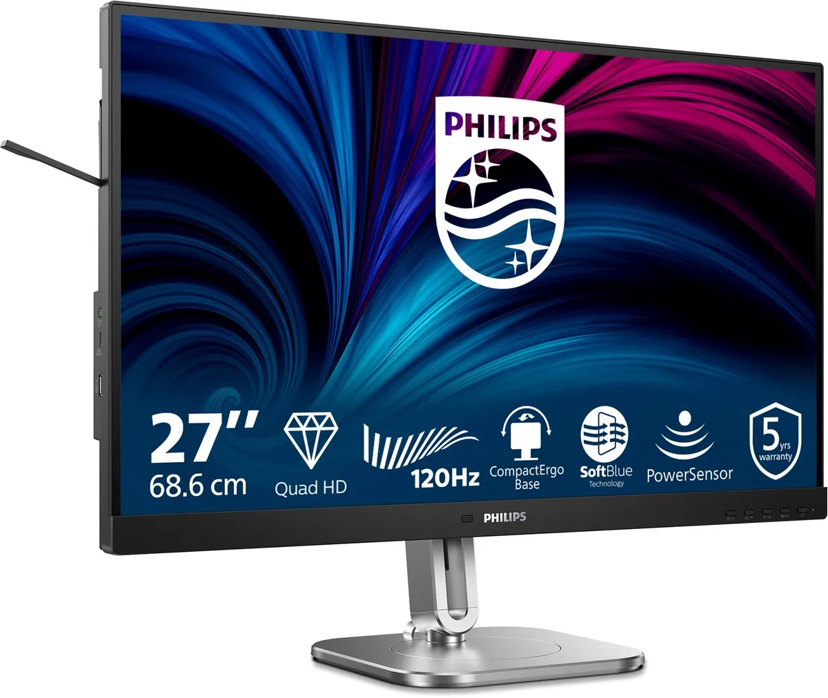 Philips 4000 Series 27B2N4500/00 Monitor 27" QHD - Grijs - afbeelding 6 van 6