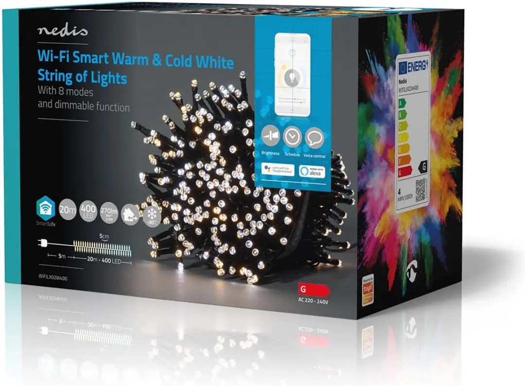 Nedis SmartLife Kerstverlichting Koord 400 LED 20m