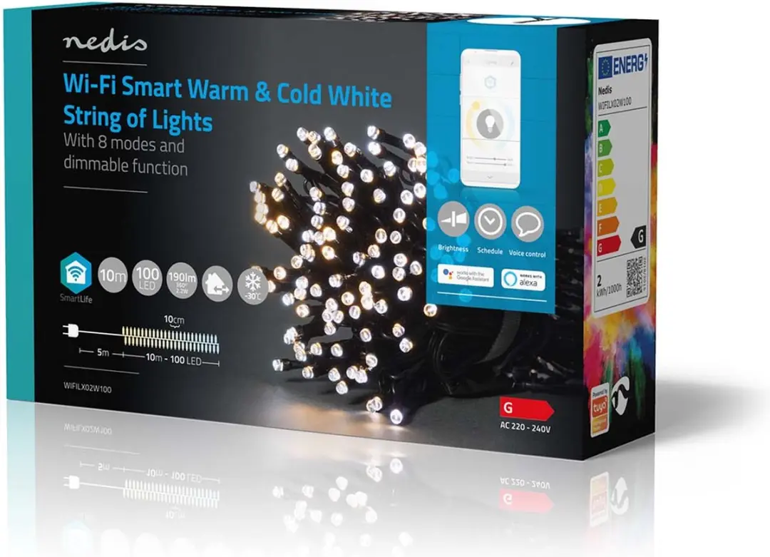 Nedis SmartLife Kerstverlichting Koord 100 LED 10m