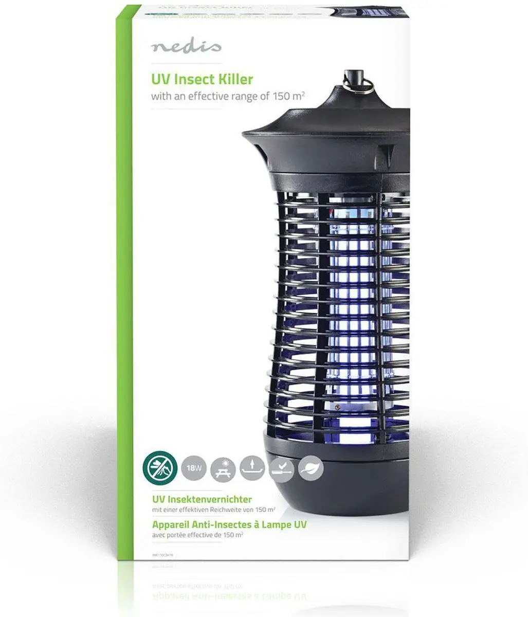 Nedis Elektrische Muggenlamp 18W 2G11 - 150m² - Zwart - afbeelding 3 van 5