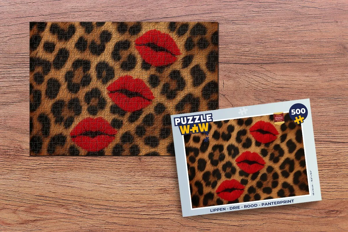 PuzzleWow Lippen Panterprint Legpuzzel 500 Stuks - MPN 8721373927740