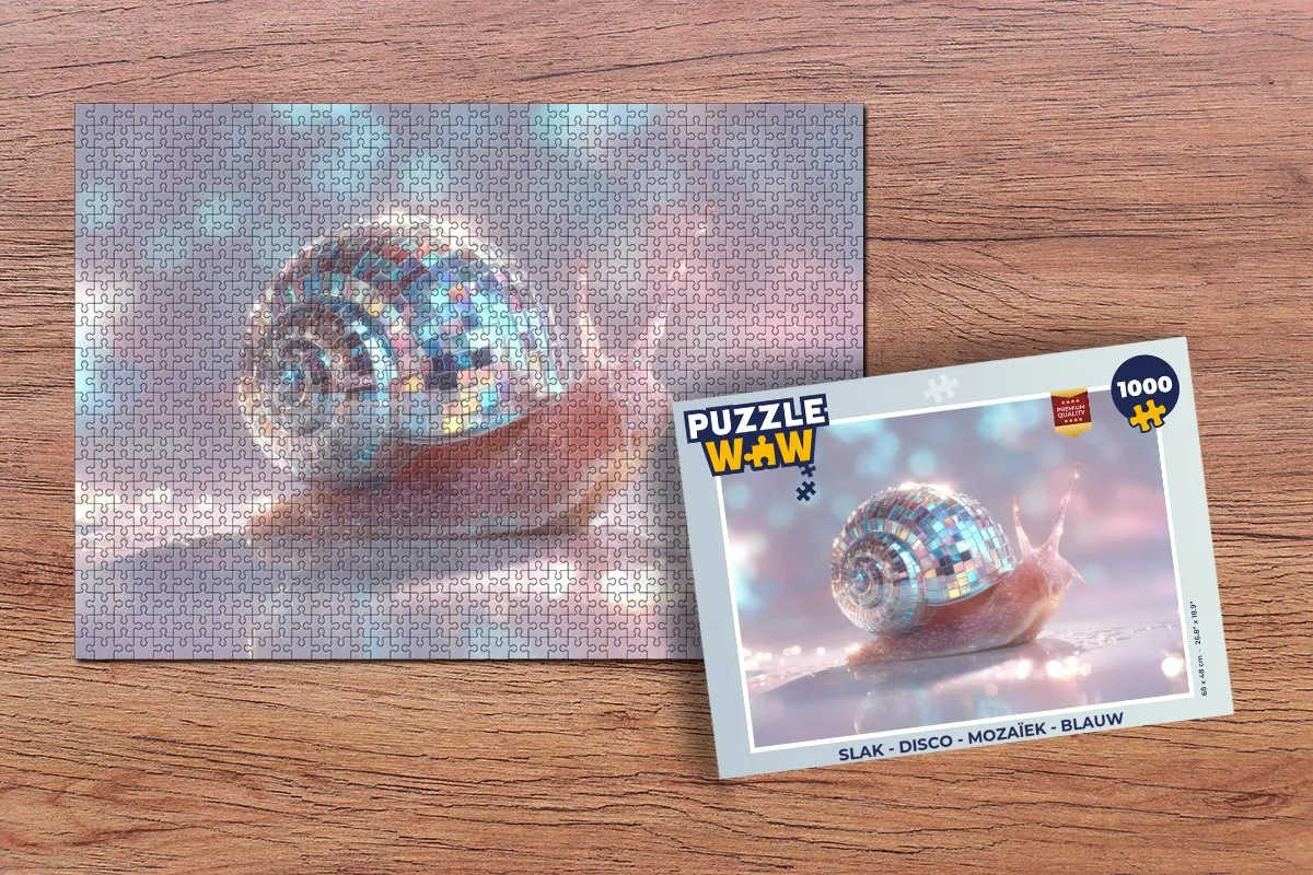 PuzzleWow Slak Disco Mozaïek Legpuzzel 1000 Stuks - Blauw