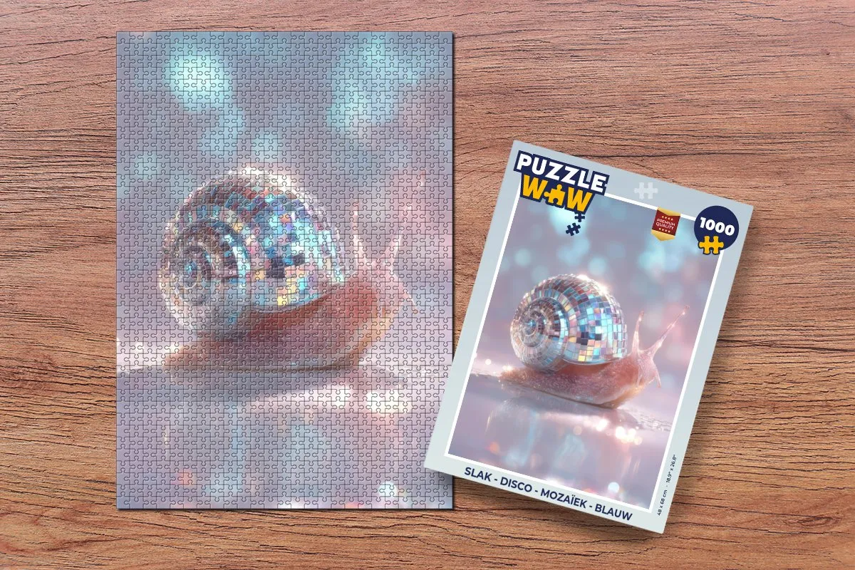 PuzzleWow Slak Disco Mozaïek Legpuzzel 1000 Stuks - Blauw
