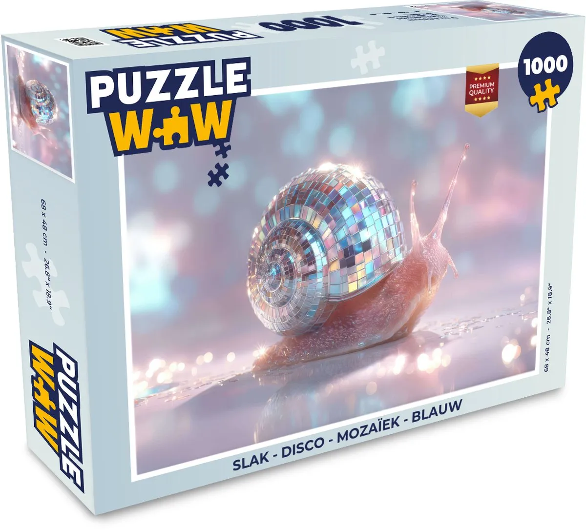 PuzzleWow Slak Disco Mozaïek Legpuzzel 1000 Stuks - Blauw