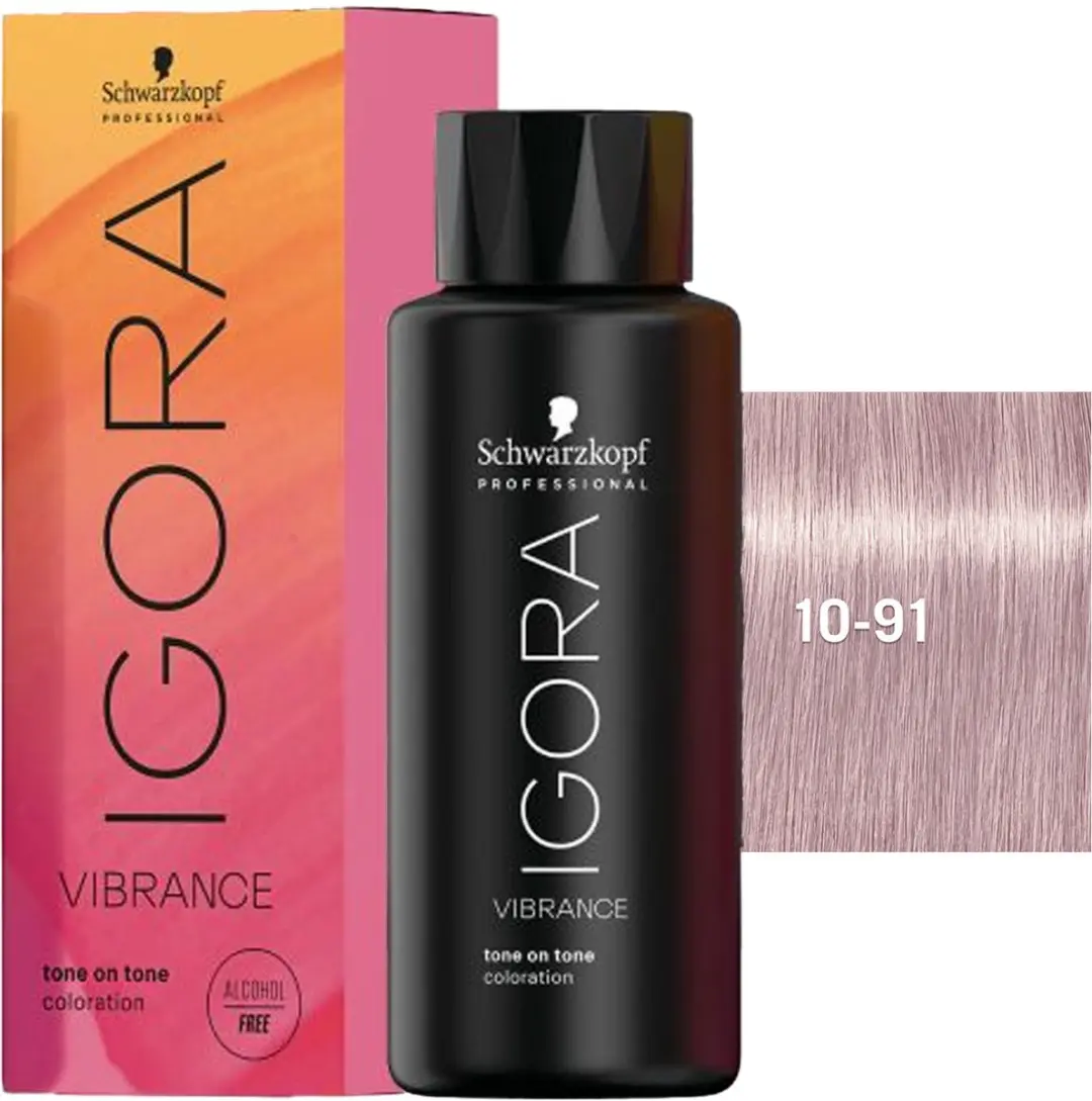 Schwarzkopf Igora Vibrance 10-91 Permanent Haarkleur 60ml - Zwart