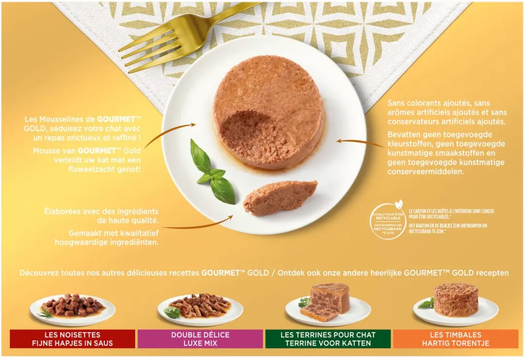 Gourmet Gold Fijne Mousse Kip Kattenvoer - 12x85g