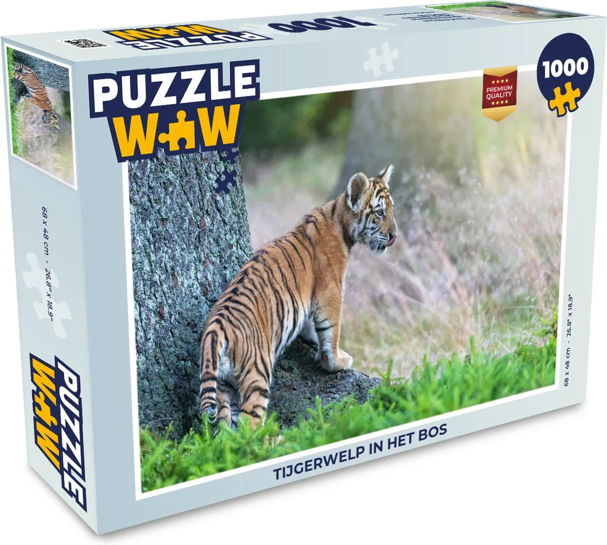PuzzleWow Legpuzzel Tijgerwelp in het bos 1000 Stuks