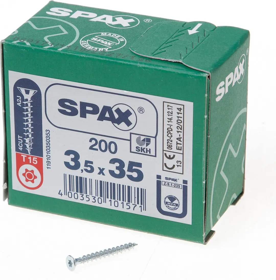 Spax Torx 3.5x35 Spaanplaatschroeven Verzinkt - 200 Stuks - afbeelding 6 van 6