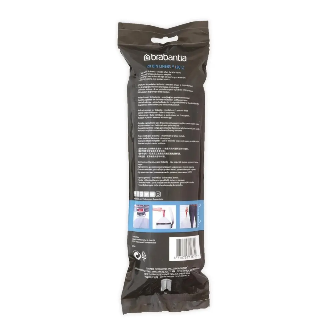 Brabantia PerfectFit Afvalzakken 20L - Code Y - 20 Stuks - afbeelding 2 van 6