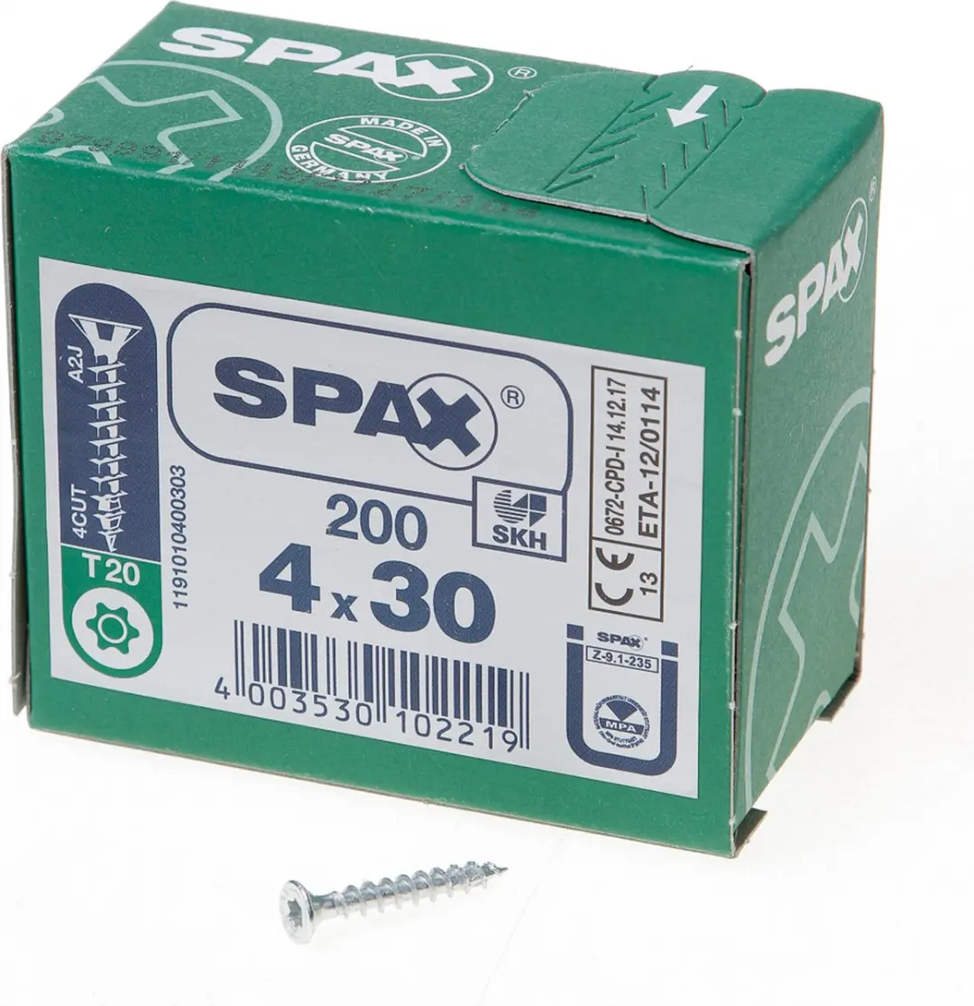 Spax Torx 4.0x30 Spaanplaatschroef Verzinkt
