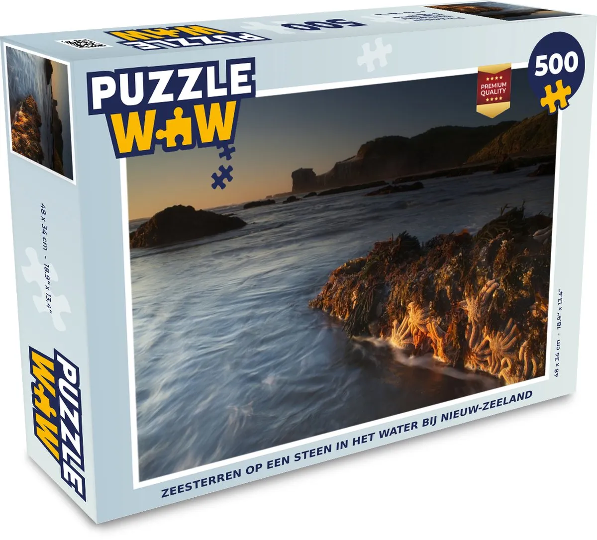 PuzzleWow Legpuzzel Zeesterren op een steen 500 Stuks - Multicolor