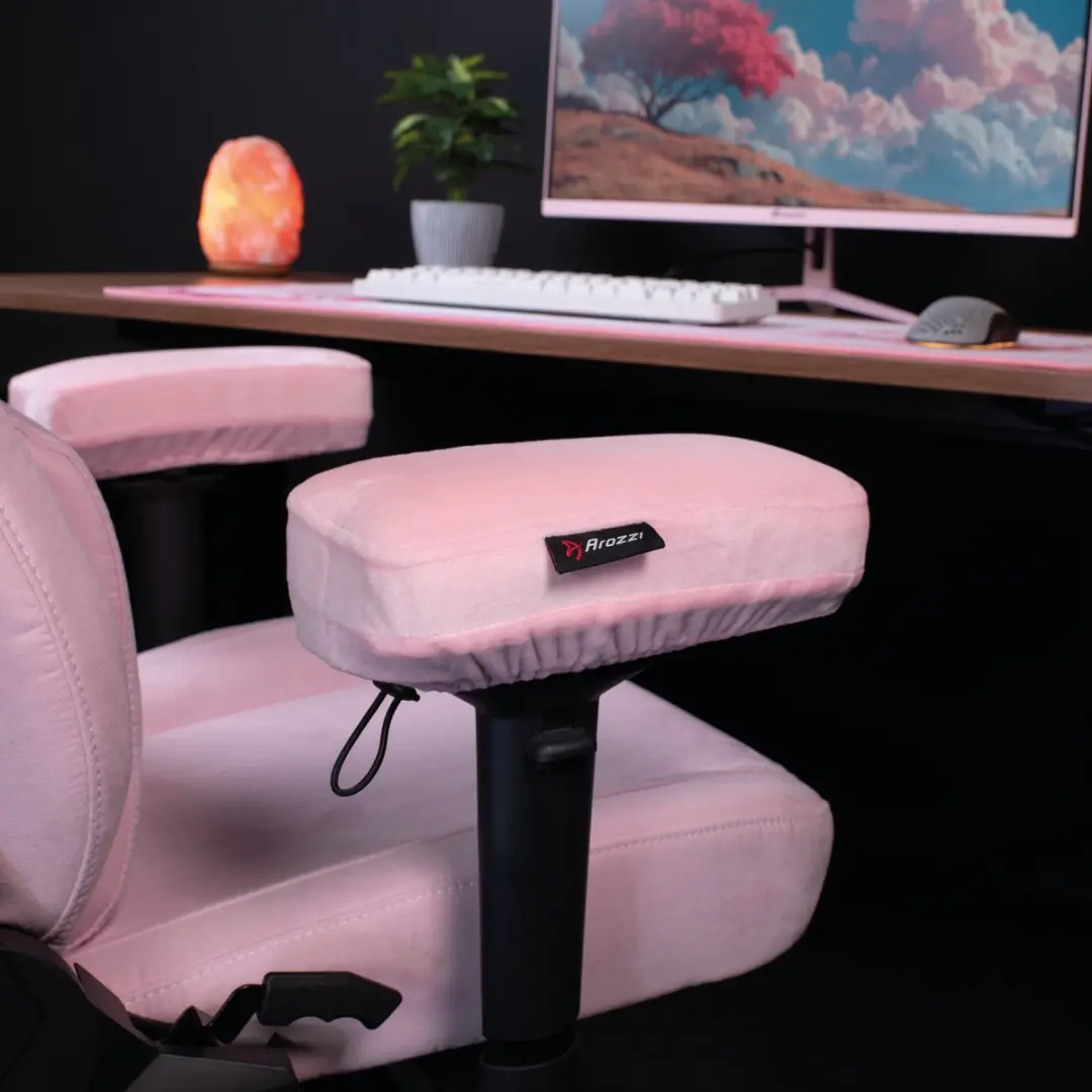 Arozzi Armleuningkussens Memory Foam Velvet Roze - 2 Stuks