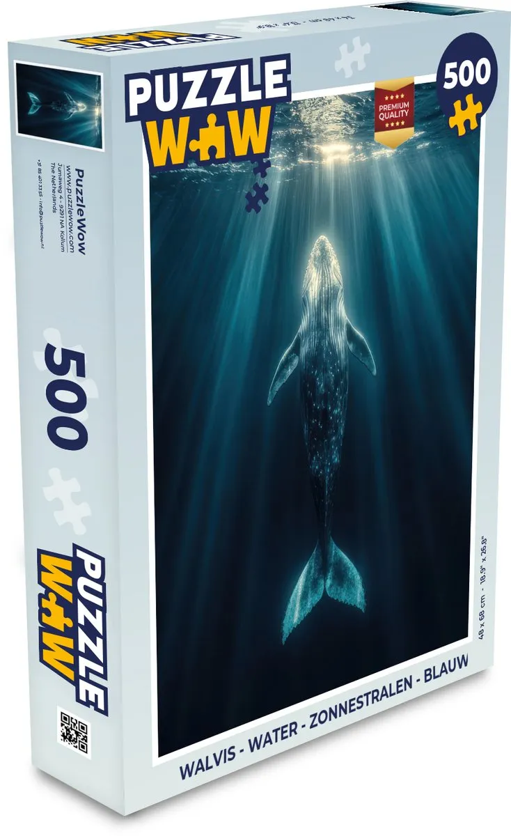 PuzzleWow Walvis Water Zonnestralen Legpuzzel 500 Stuks