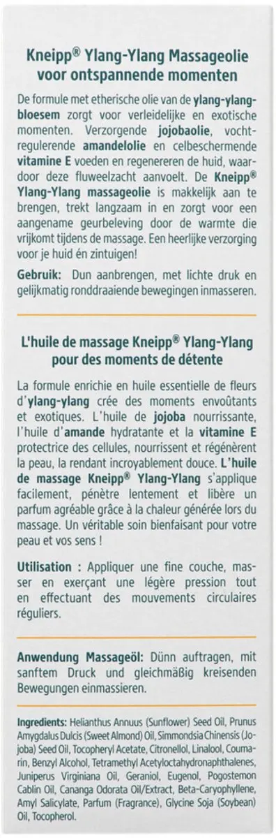 Kneipp Ylang Ylang Massageolie 100ml